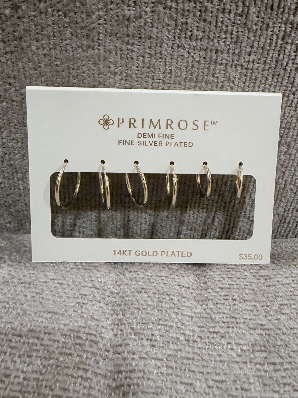 NWT Primrose Demi Fine Endless Hoops Trio (14k gold plated)